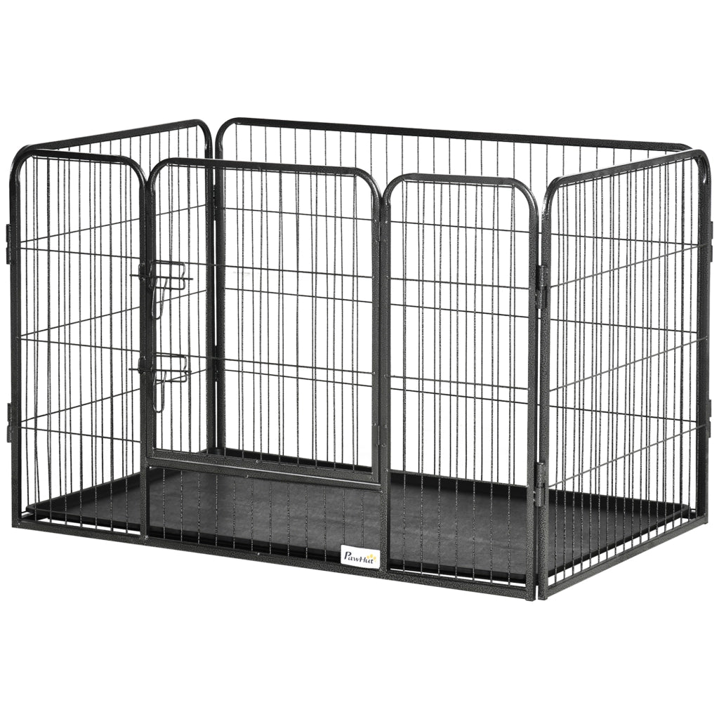 Box per Cani in Metallo con Porta e Vassoio ¨C zephmum ¨C Grigio 109x74x71cm