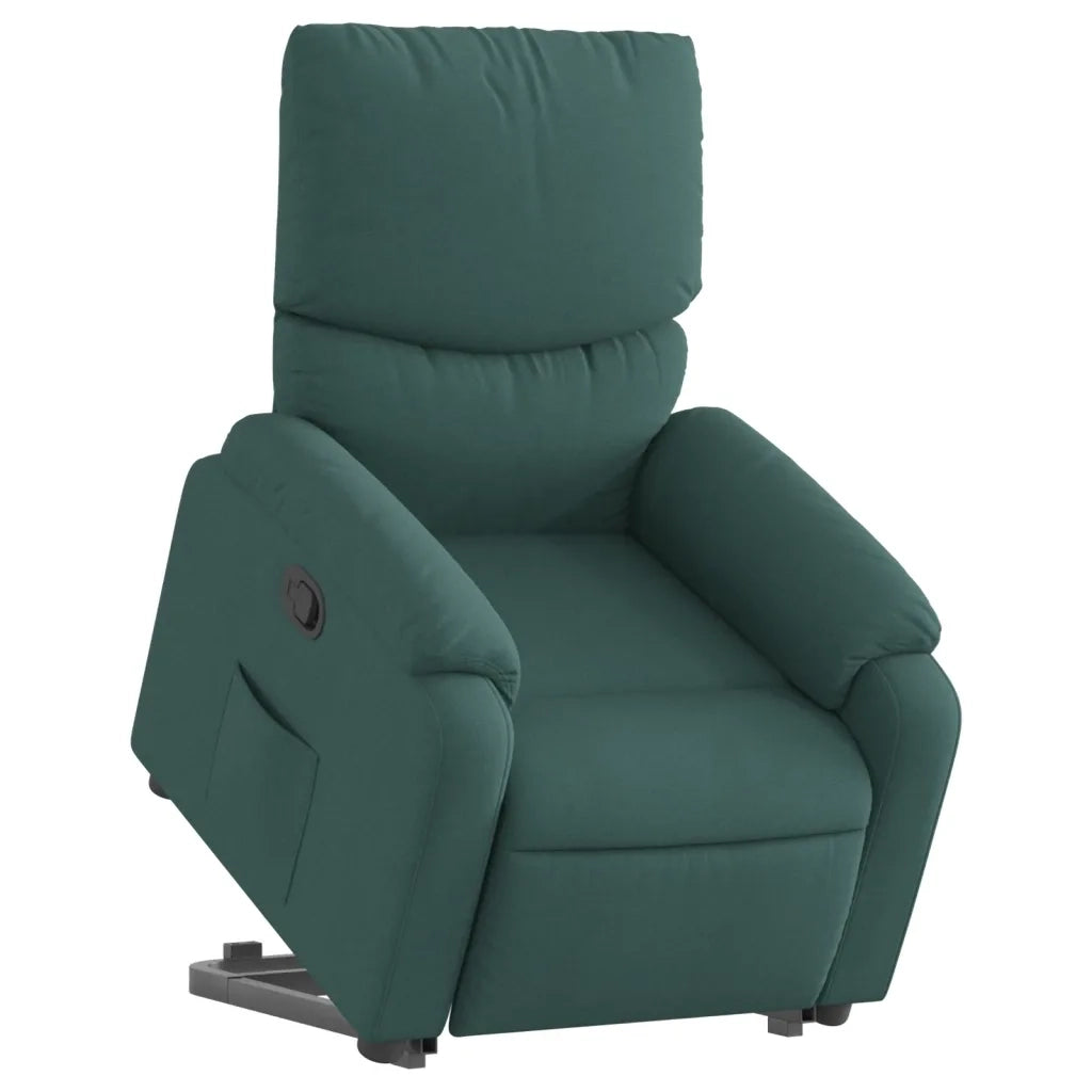 Poltrona | Sedia Relax Alzapersona Reclinabile Verde Scuro in Tessuto