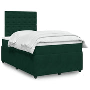 Giroletto a Molle con Materasso Verde Scuro 120x200 cm Velluto 3292325
