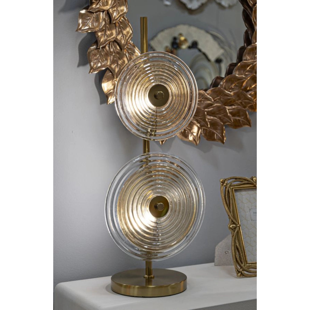 Lampada da Tavolo VKH170, Oro, Metallo, 25x25x63 cm