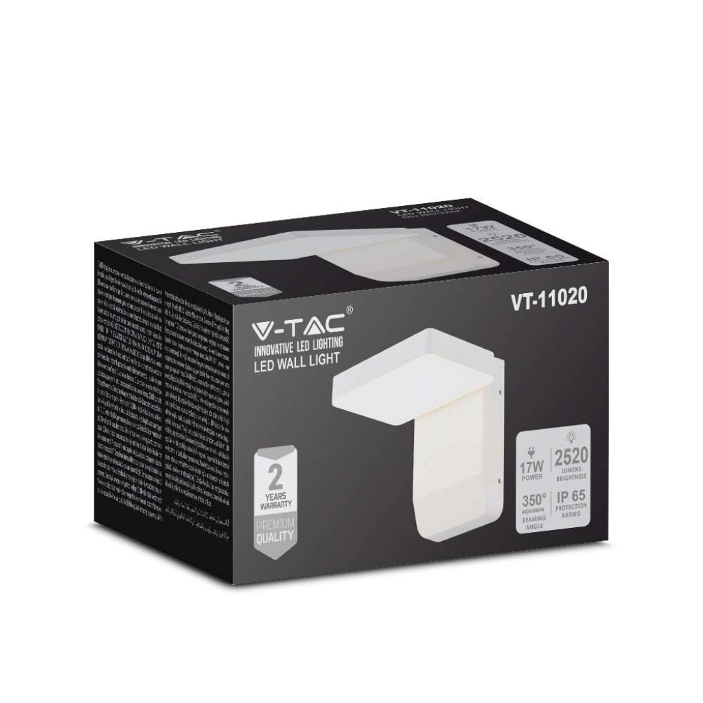 Luce a parete a LED da 20W quadrati bianchi 3000k da esterno IP65