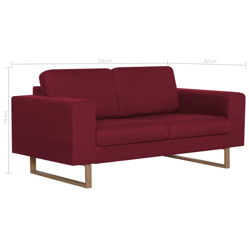 Divano a 2 Posti in Tessuto Rosso Vino cod mxl 21497