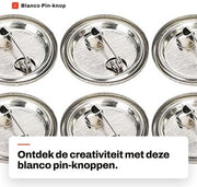 100 Badge Ronde in Metallo con Pin - 100 Stuks - Fai da Te - Badge Personalizzabili - Regalabili - Sostituibili - Leggeri e Sostenibili