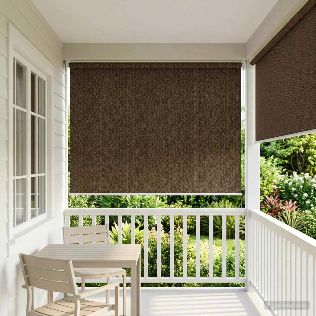 Tenda a Rullo Esterno Blocco UV 90% Marrone 80 x 230 cm HDPE 42036104