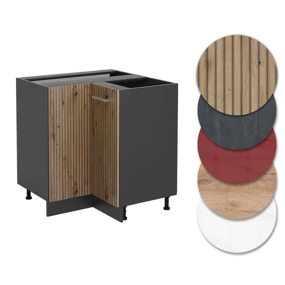Mobile ad angolo cucina R-Line Rovere artigianale/Antracite 75.6 cm, PL Rovere Vicco