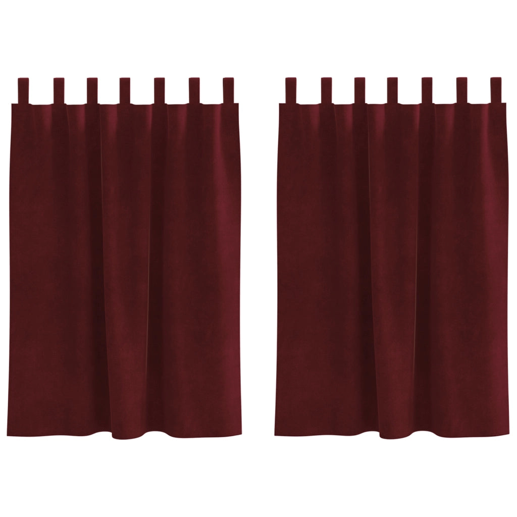 Tende Blackout  con anelli da appendere 2 pezzi Rosso vino in velluto