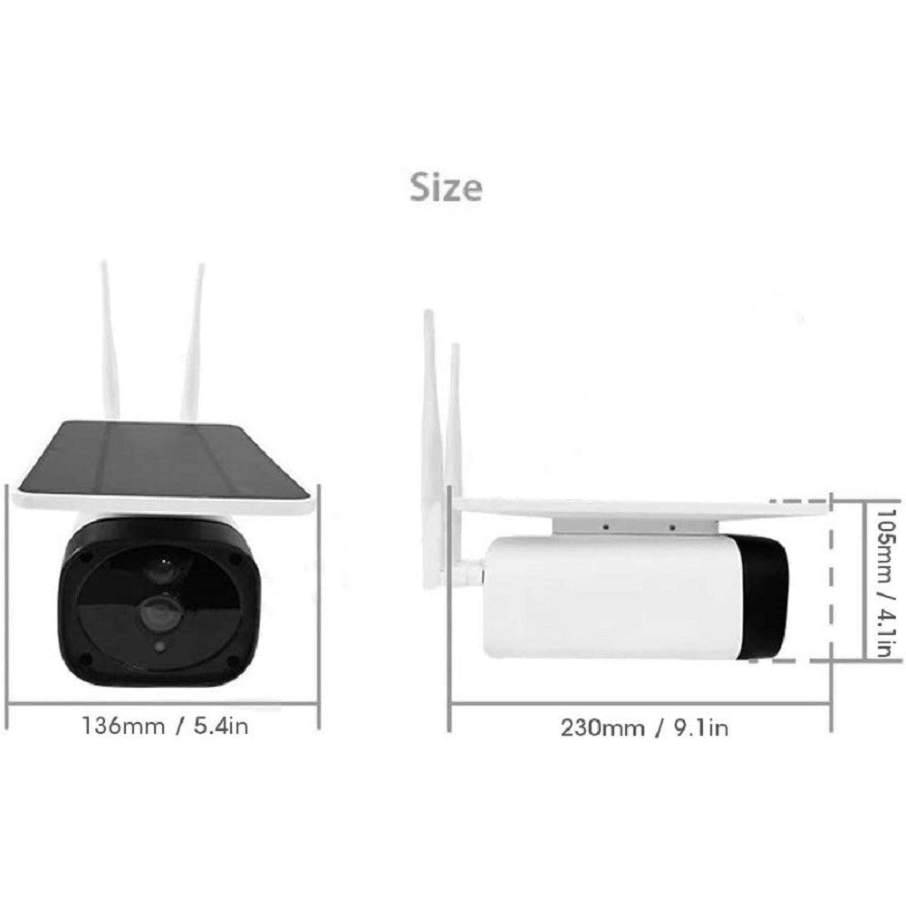 Trade Shop - Telecamera 1080p Wifi Wireless Cctv Pannello Solare Visione Notturna Ir Allarme -