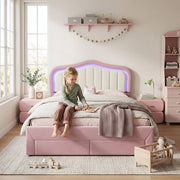 letto imbottito velluto rosa 140 x 200 cm