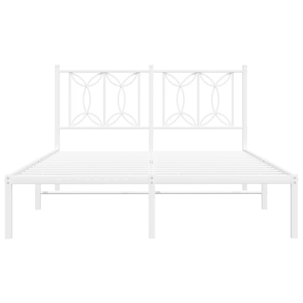 Giroletto con Testiera Metallo Bianco 135x190 cm 376176