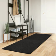 Tappeto a Pelo Corto HUARTE Morbido e Lavabile Nero 80x250 cm 375111