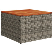 Set Divano da Giardino 8 Pezzi con Cuscini Grigio Polyrattan Acacia