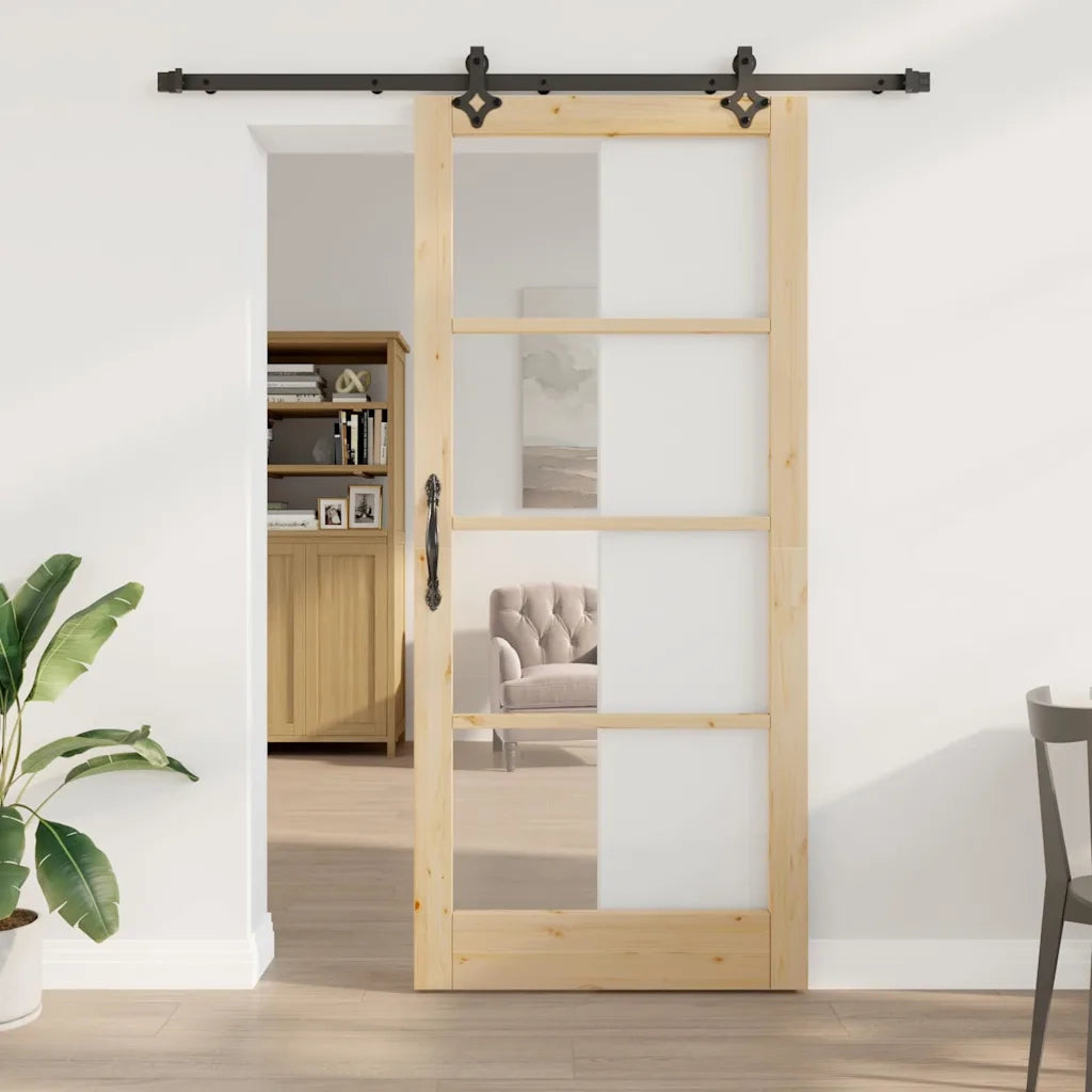 Porta scorrevole ORKDAL Naturale e Nero 93 x 211 cm 3332177