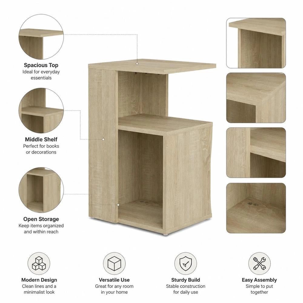 Side Table Sonoma Oak 36x30x56 Cm Wood Composite
