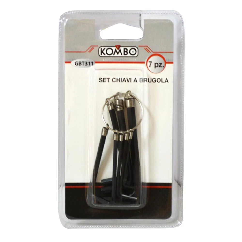 Set Chiavi a Brugola Esagonali in Cromo Vanadium 7 pz