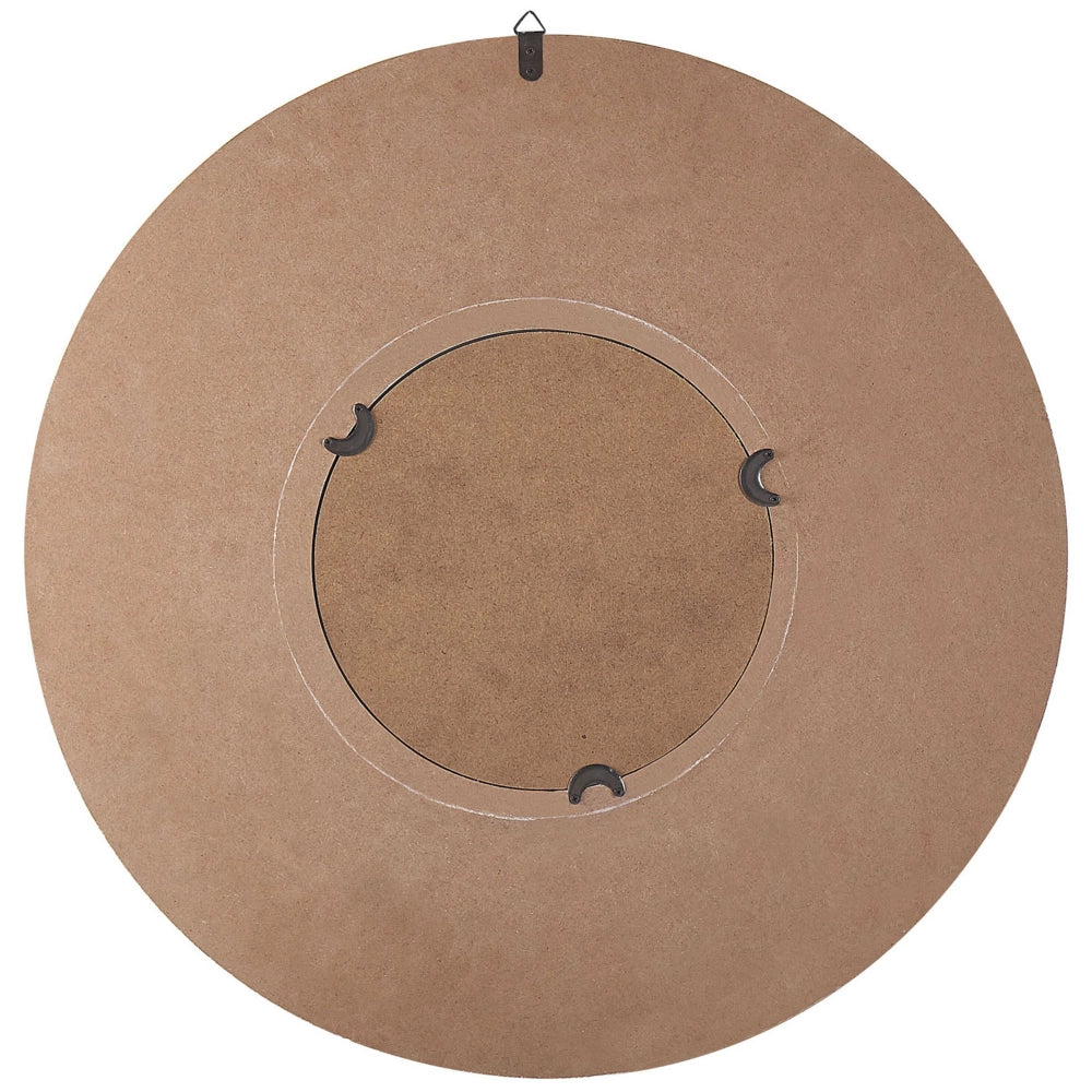 Specchio da parete in marrone chiaro rotondo 60 cm cornice fatta a mano bianco quadrifoglio motivo geometrico Boho rustico