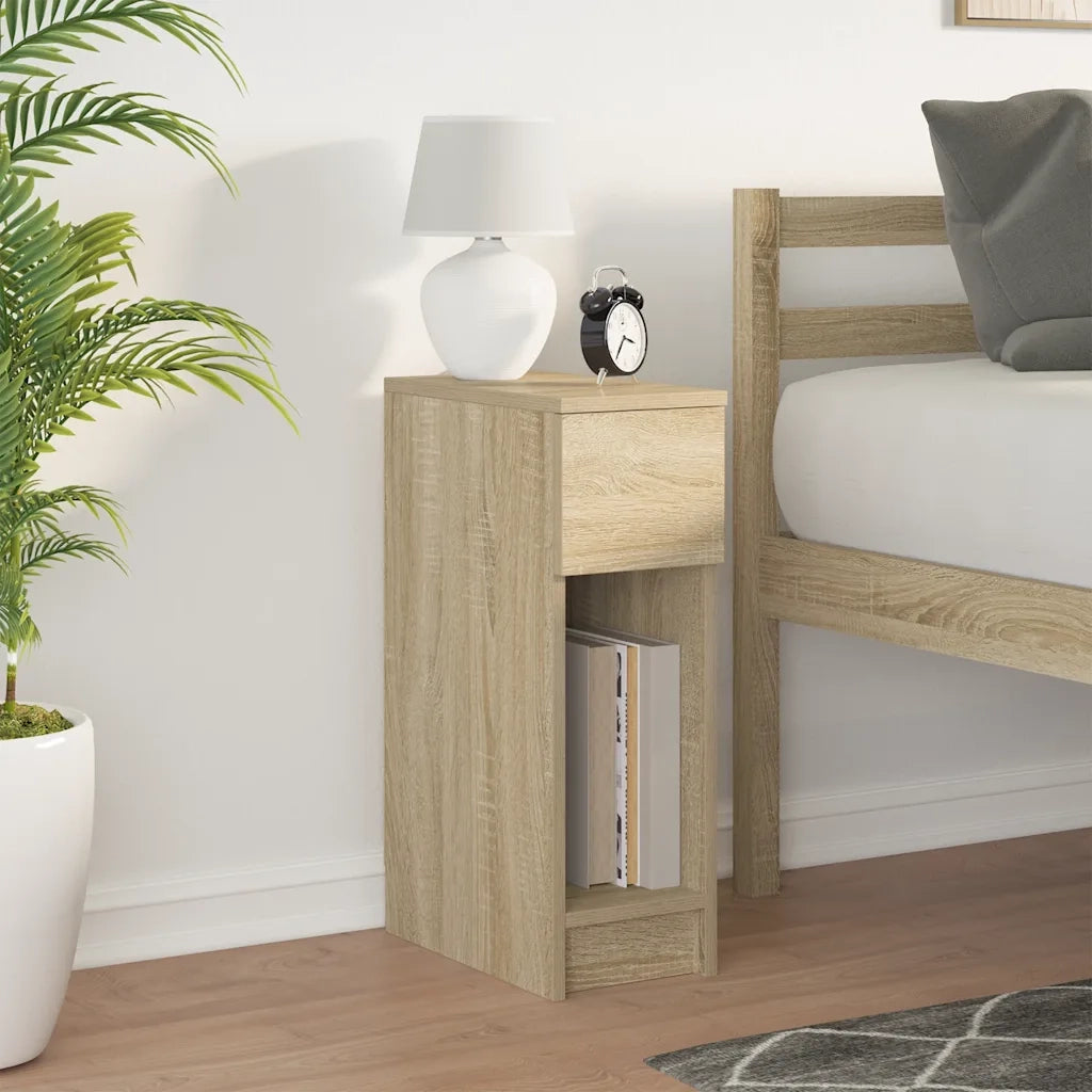 Comodino | Armadio da Notte | Mobiletto da notte con Cassetto Rovere Sonoma 20x36x60 cm