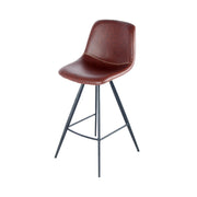 Set 2 Sgabelli da Bar Samantha in Similpelle Marrone Scuro