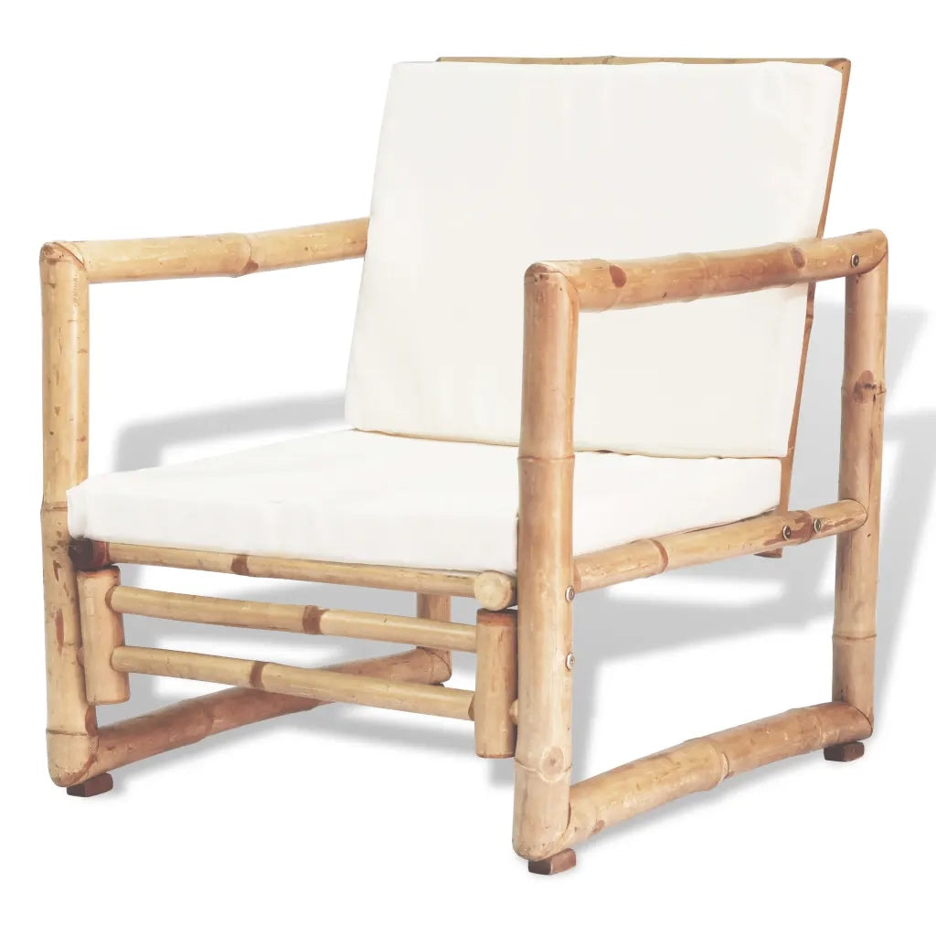 Set Divani da Giardino 4 pz con Cuscini in Bambù 43159