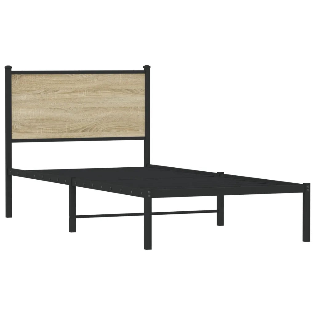 Giroletto senza Materaso in Metallo Rovere Sonoma 80x200 cm 4007707