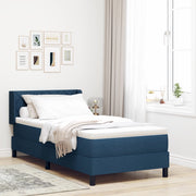 Letto con Box Spring  e Materasso Blu 90x200 cm Tessuto