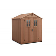 Casetta da giardino in resina EVOTECH+ effetto legno 190x183x221 cm - con pavimento rialzato e doppia porta - Marrone – Keter