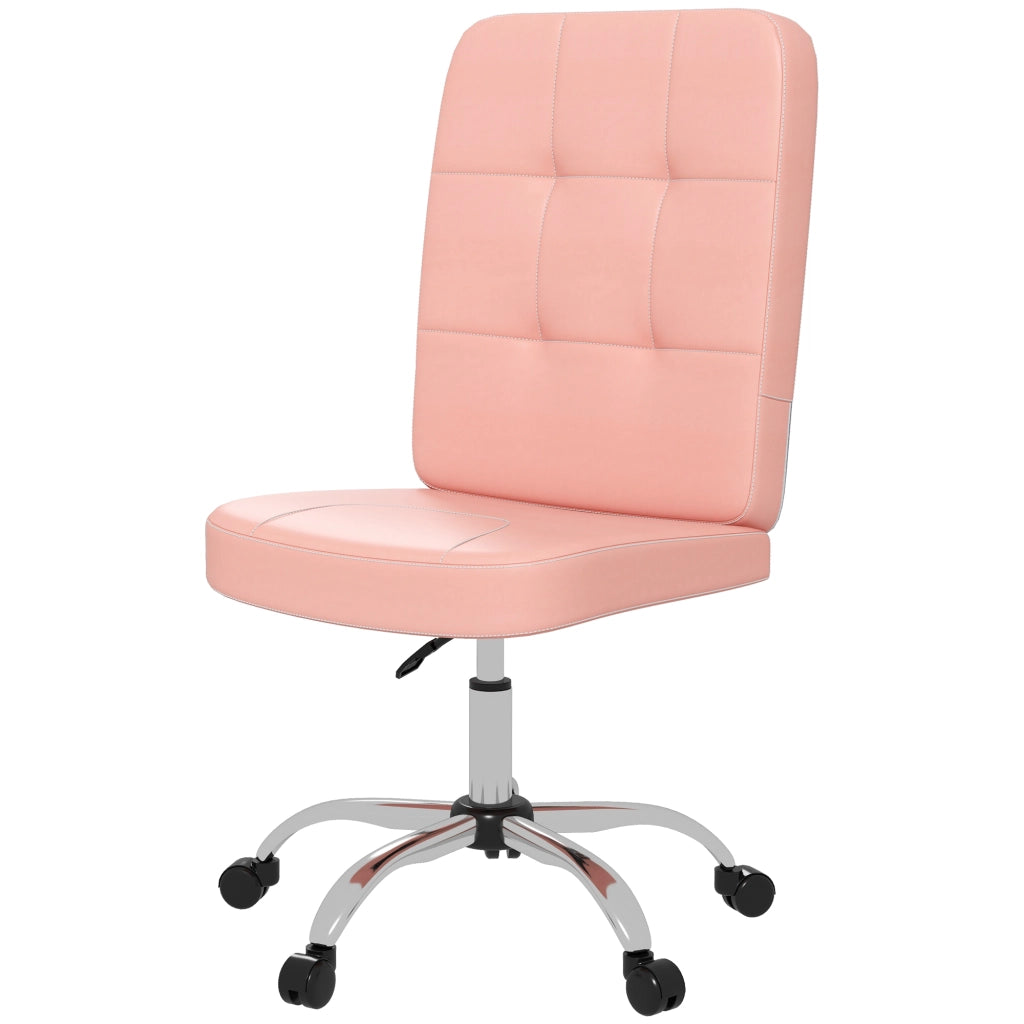 Sedia da ufficio senza braccioli girevole in similpelle con altezza regolabile ¨C zephmum ¨C 45x59x90-100 cm rosa