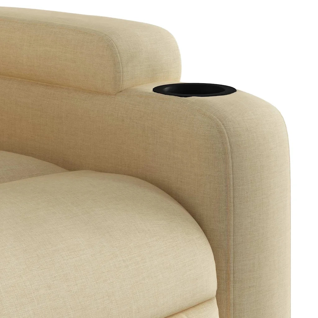 Poltrona reclinabile massaggiante in tessuto color crema 3205515