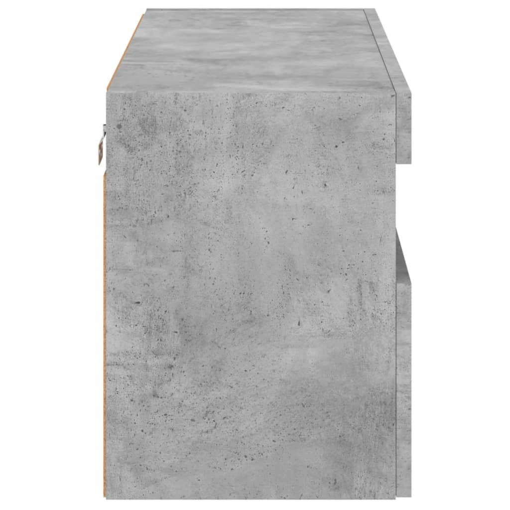 Mobile TV multimediale scaffale TV credenza mobile TV sala da pranzo soggiorno camera da letto montaggio a parete con luci LED 80 x 30 x 40 cm grigio 02_0027911