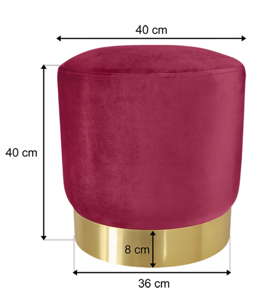 Pouf in velluto bordeaux, poggiapiedi - Zivago - PO21ZIBM