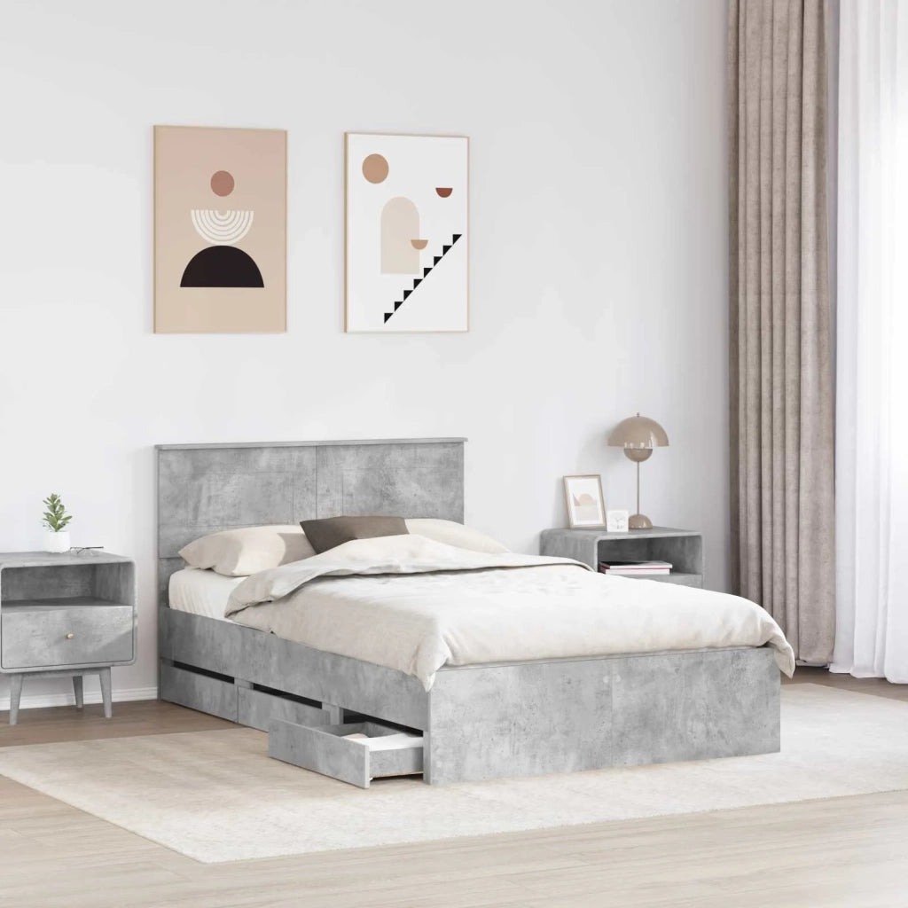 Struttura del letto con cassetto Grigio cemento 120 x 190 cm 3408001