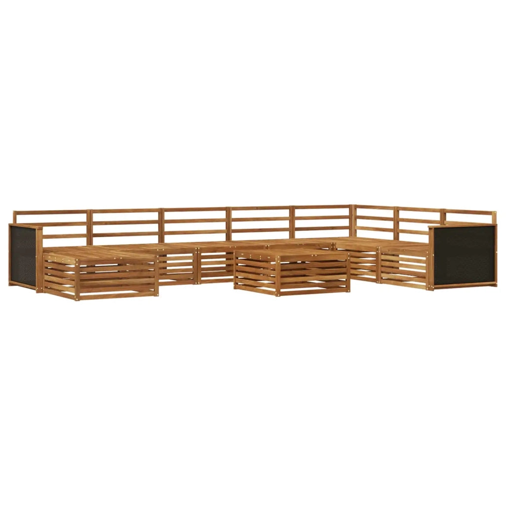 Set di divani da esterno 9 pz Naturale Legno di Acacia Massello 3383732