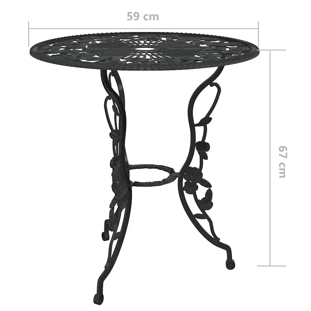 Set da Bistrot 3 pz in Alluminio Pressofuso Nero cod mxl 41244