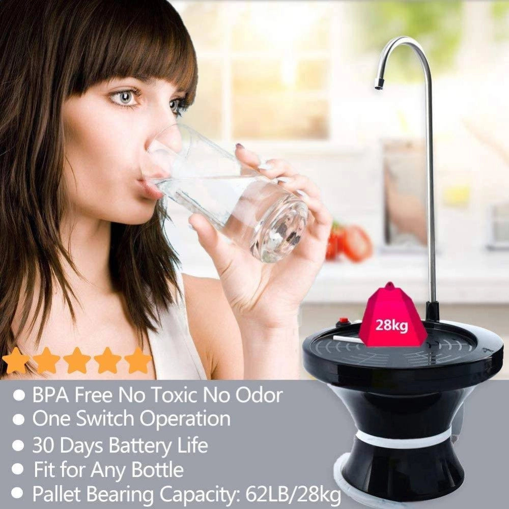 Trade Shop - Dispenser Erogatore D'acqua Rubinetto Con Base Per Boccioni Ricaricabile Usb -