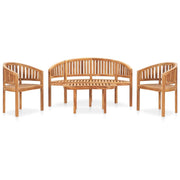 Mobili da giardino mobili da esterno Set di mobili da 4 pezzi in legno massello di teak a forma di banana 02_0016250