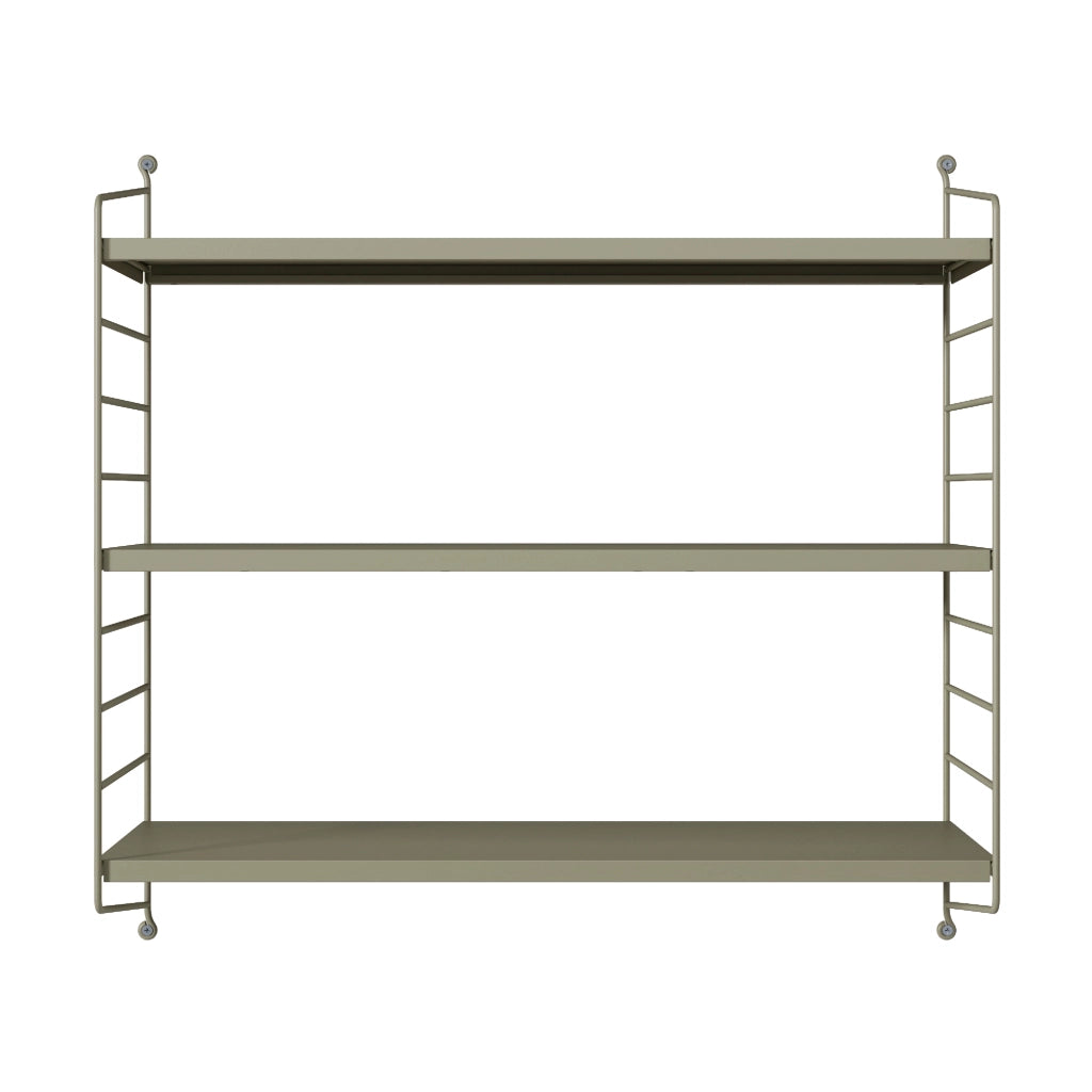 Set di 4 Scaffali da Parete Strängnäs a 3 Ripiani Regolabili  50 x 60 x 15 cm Acciaio color Cammello [en.casa]