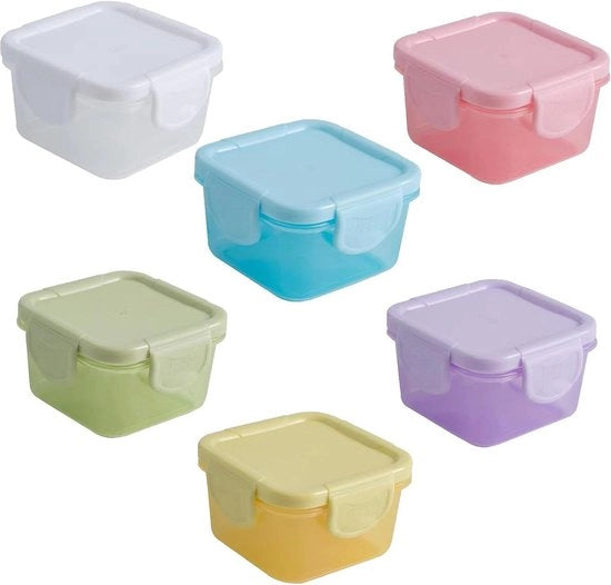 Mini contenitori di vetro con coperchio - 6 pezzi contenitori alimentari riutilizzabili - resistente al microonde