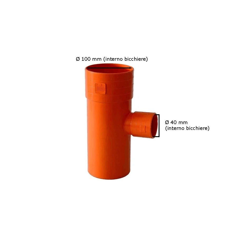 Derivazione ridotta 87.30° in pvc : Diametro - 100x40