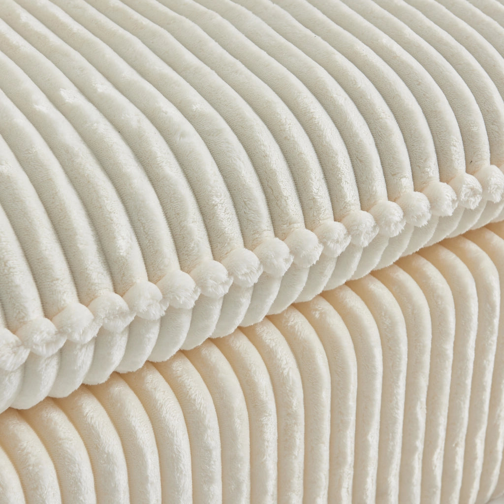 Poltrona con pouf 115x89x77 cm con poggiapiedi beige
