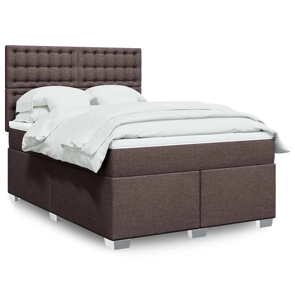 Giroletto a Molle con Materasso Marrone Scuro 140x190cm Tessuto 3290500