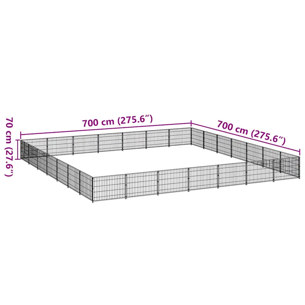 Gabbia per Cani Nera 49 mÂ² in Acciaio cod mxl 44560