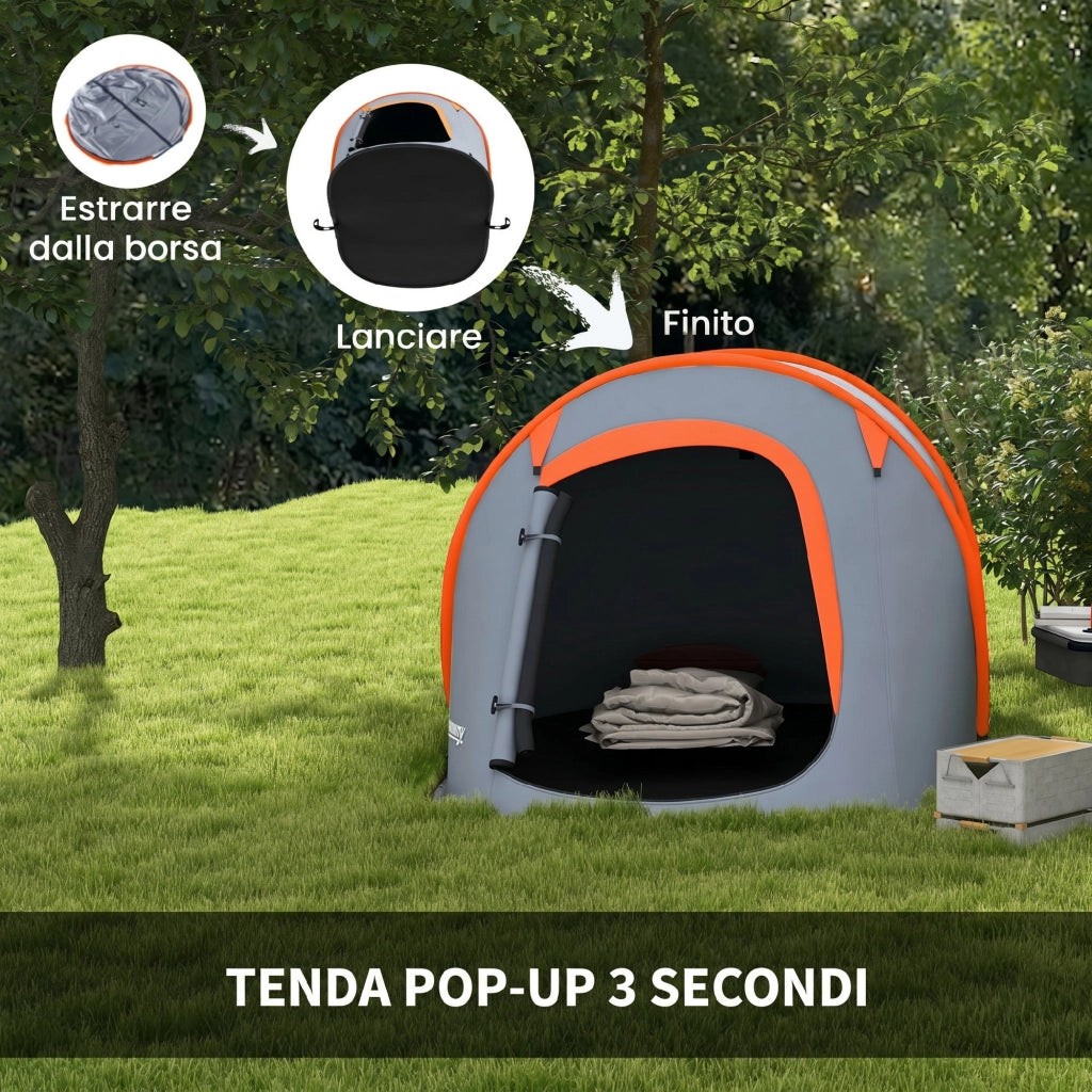 Tenda da Campeggio Pop Up Impermeabile con Accessori e Borsa ¨C zephmum ¨C Grigio 245x148x105 cm