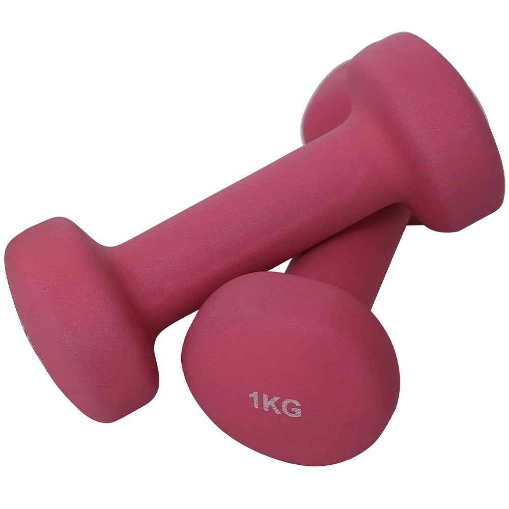 Trade Shop - Set 6 Manubri Palestra Con Stand Appoggio 2x1kg +2x2kg +2x3kg Pesi Sport Fitness -
