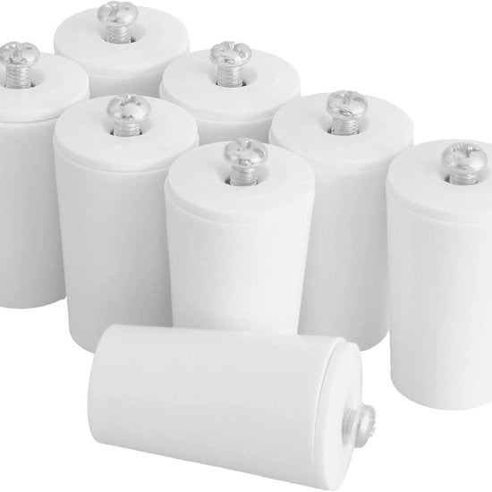 Set di 8 fermagli a rotolo bianchi, 40mm, per le estremità delle tende a rotolo/jalousie/jalousie, fermagli di stop.