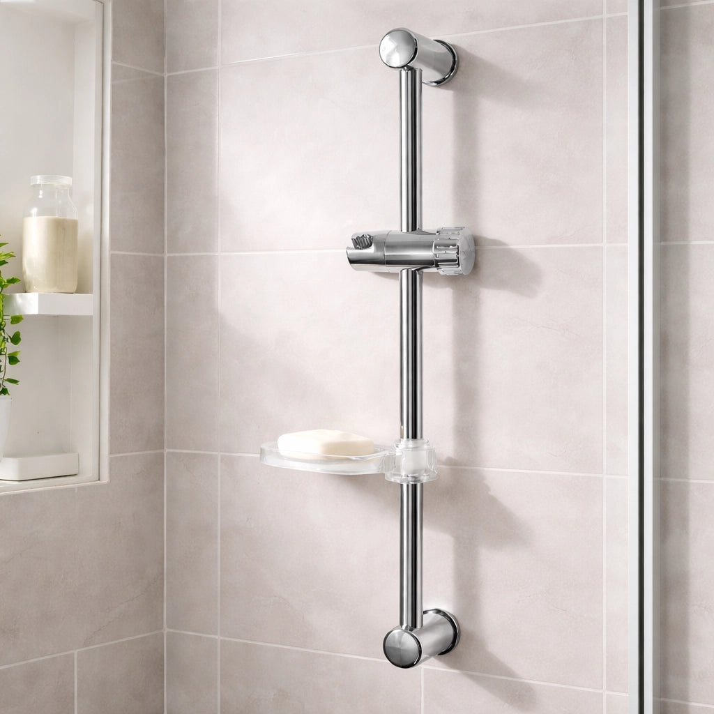 Asta saliscendi colonna doccia regolabile e portasaponetta 60 CM A.69155
