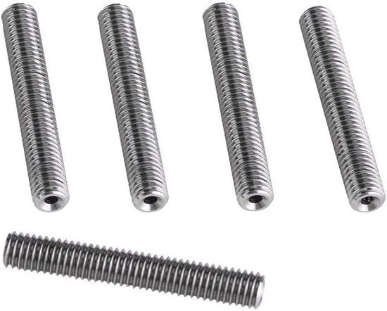 Mondstukhals 5 pezzi in RVS M6 mondstucchi PTFE tubo per stampanti 3D MK8 extrusore 175 mm - alta qualità - parti di ricambio.
