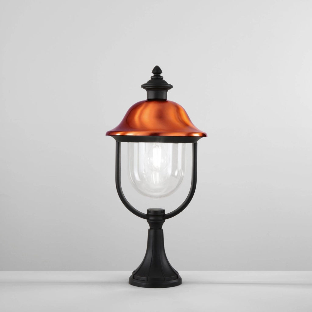 LUME-PALETTO VENEZIA NERO E RAME 1 LUCE ATTACCO E27 IP44 25X53,8CM