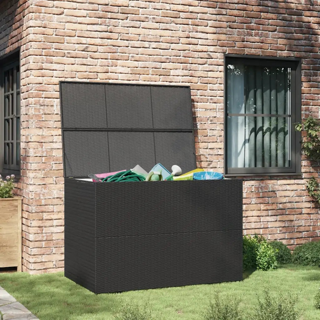 Baule da Giardino Nero 150x100x100 cm in Polyrattan
