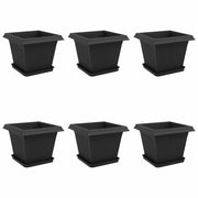 Fioriere | Cassetta per fiori | Vasi per Piante 6 pz Nero 33 x 33 x 26 cm Plastica