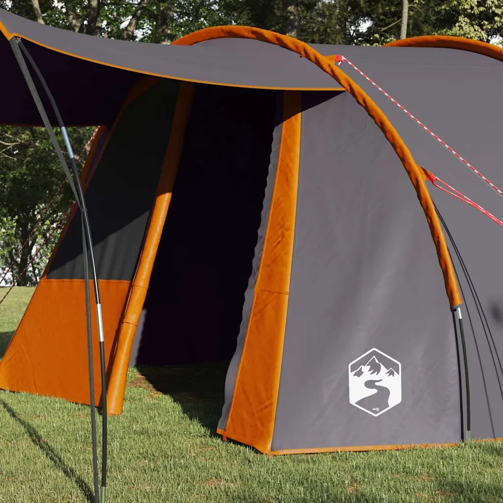 Tenda tunnel per 4 persone con tetto Grigio e arancione