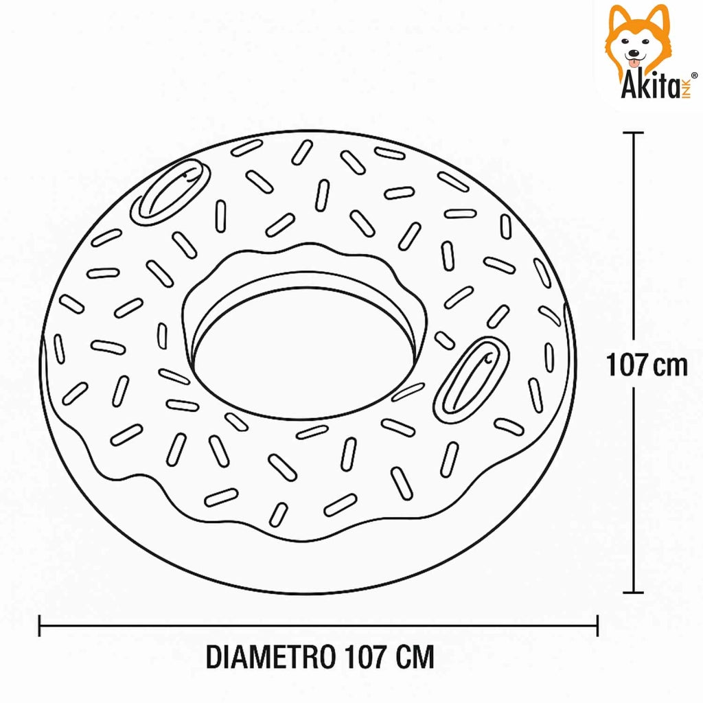 Akitaink Ciambella Salvagente Leopard 107 cm con Maniglie